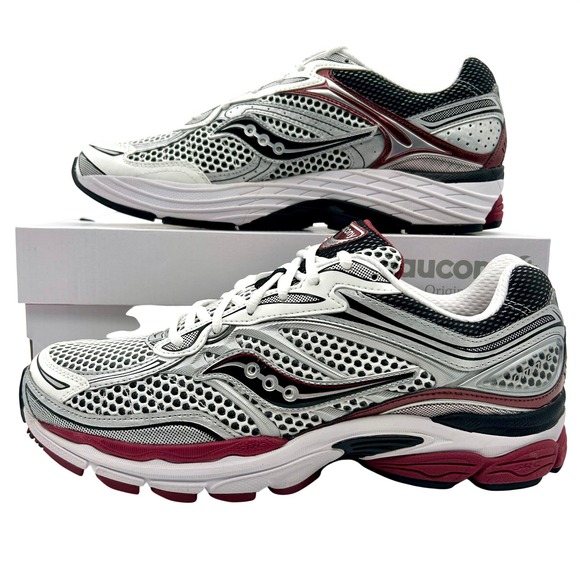 New Saucony Progrid Omni 9 Shoes Mens 11 Silver Red Running Shoes Sneakers